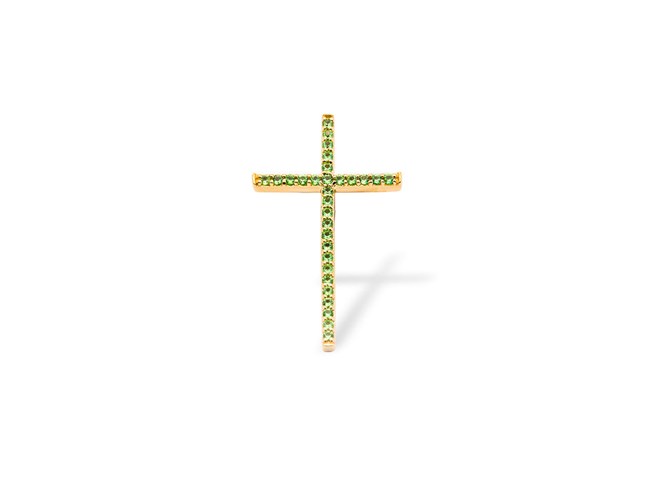 K18 Stella Cross：ツァボライト：ペンダントトップ | Joy Jewel