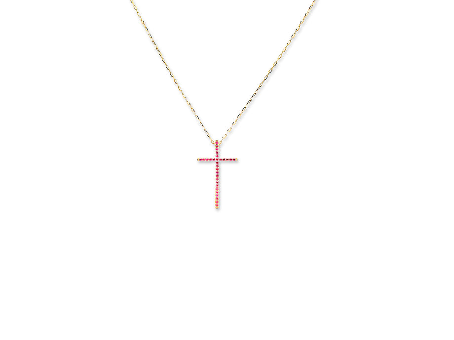K18 Stella Cross：ルビー：ペンダントトップ | Joy Jewel
