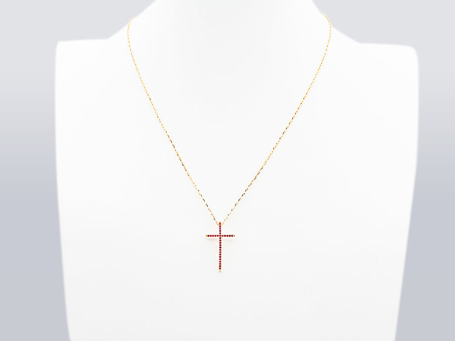 K18 Stella Cross：ルビー：ペンダントトップ | Joy Jewel