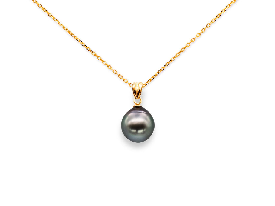 K18 Luna Pearl Pendant：タヒチ産黒蝶パール セミバロック：ペンダント