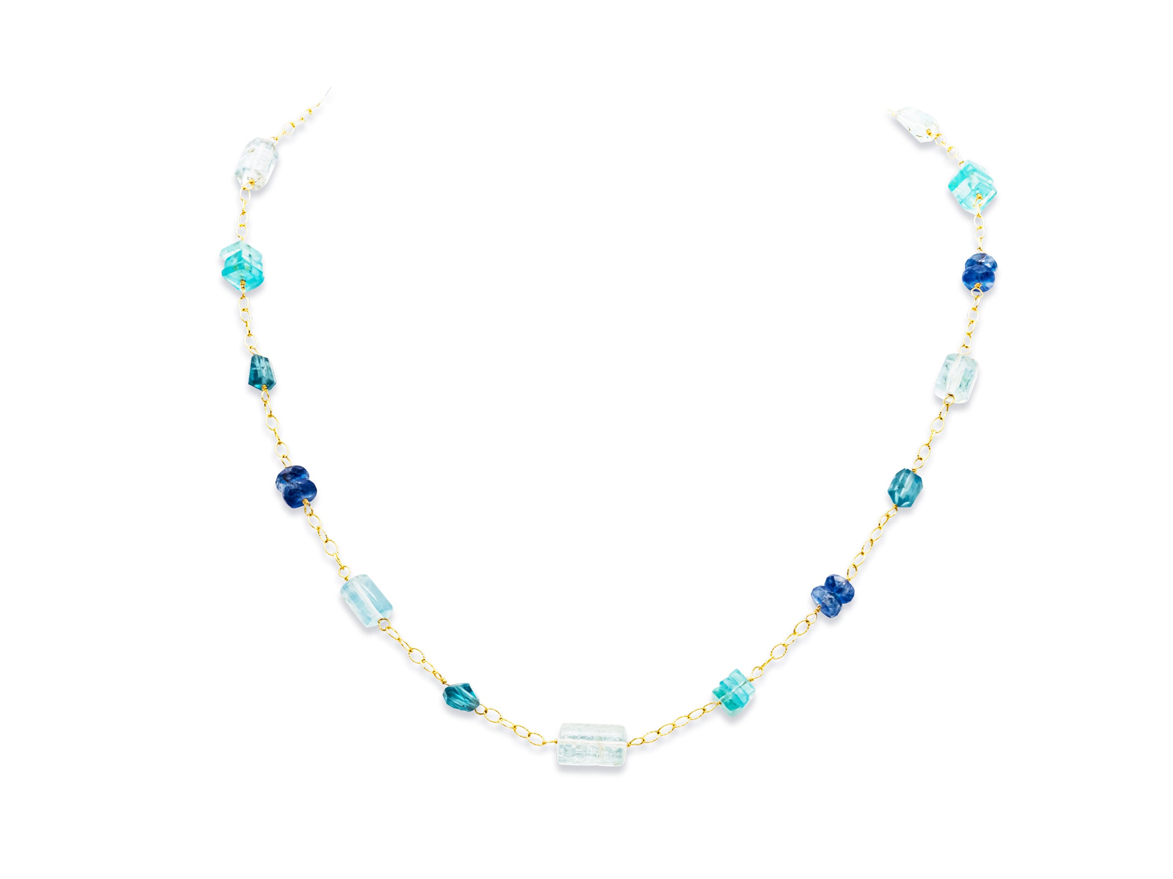 K18 Dolce Carina Station Necklace：Kind of Aqua – Joy Jewel